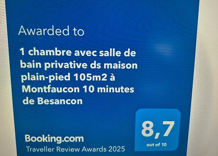 1 Chambre Avec Salle De Bain Privative Ds Maison Plain-Pied 105M2 A Montfaucon 10 Minutes De Besancon